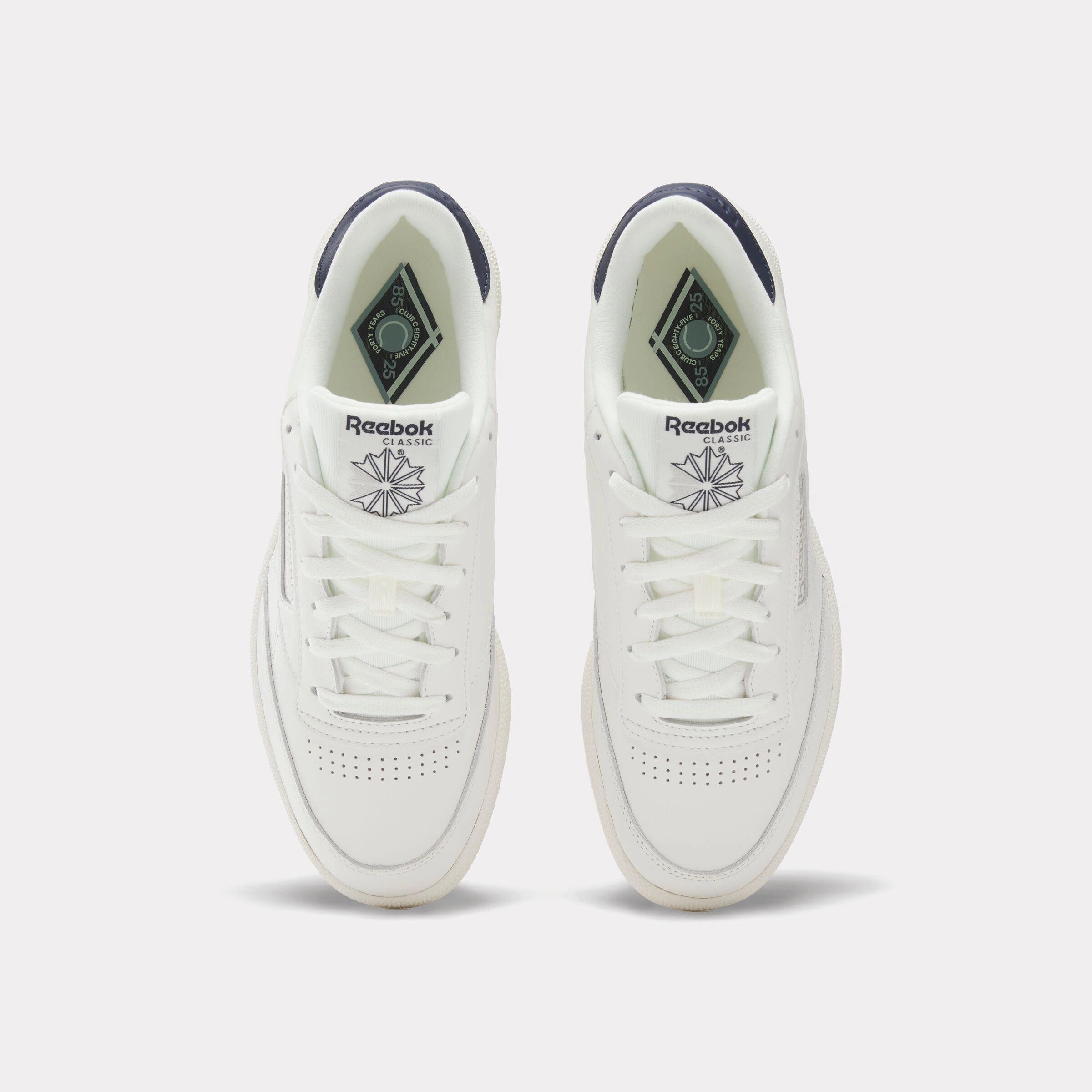 Reebok Footwear Men Club C 85 Shoes - 40th Anniversary CHALK/NAVY/FLINTGREYMET Active Step