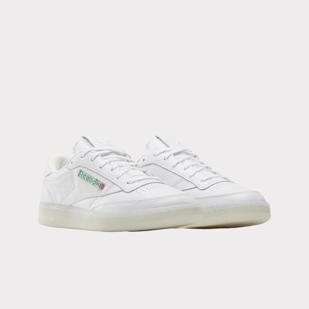 Reebok Footwear Men Club C 85 Vintage Shoes - 40th Anniversary WHITE/GLENGREEN/VECTORRED Light Flow