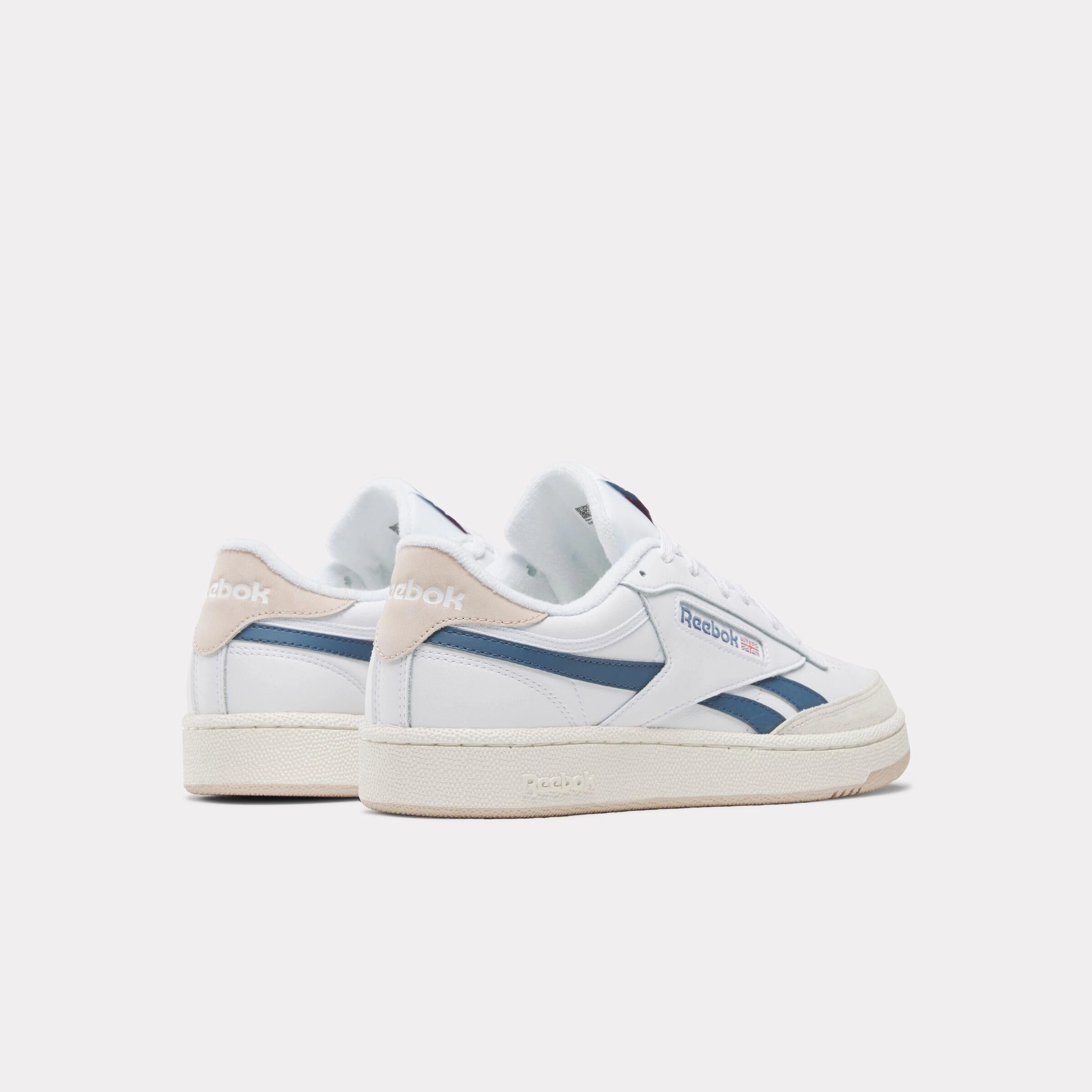 Reebok Footwear Men Club C Revenge Shoes FTWWHITE/TWILIGHTBLUE/MUTEDCLA Quick Glide Comfort