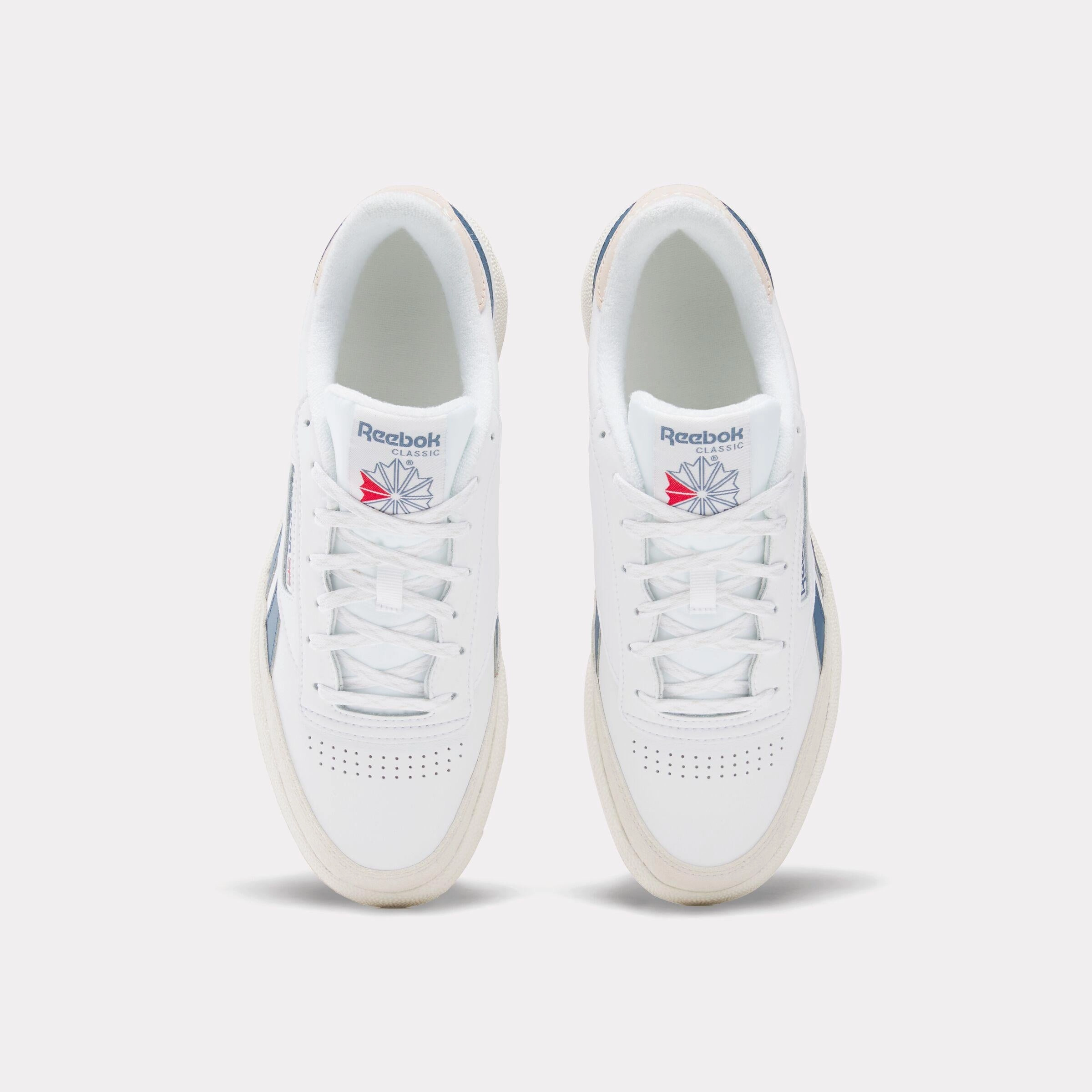 Reebok Footwear Men Club C Revenge Shoes FTWWHITE/TWILIGHTBLUE/MUTEDCLA Quick Glide Comfort