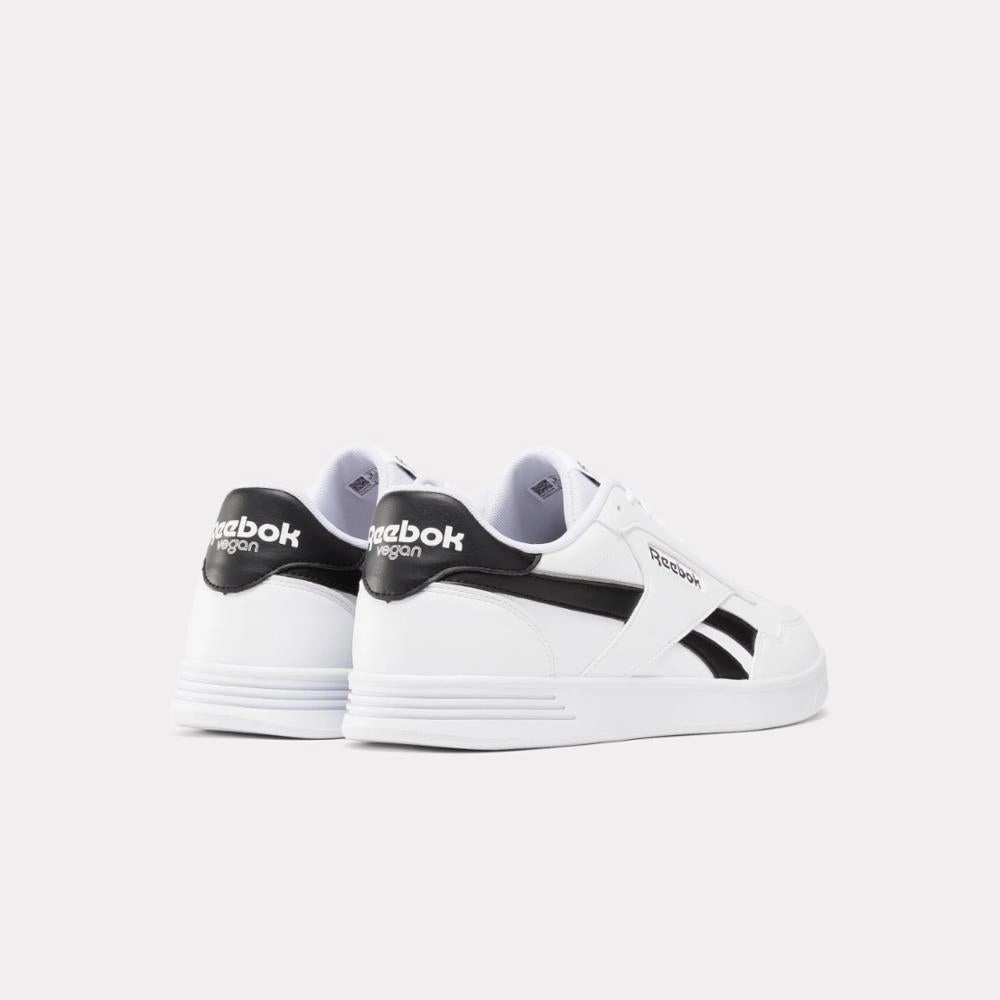 Reebok Footwear Men Court Advance Vegan Shoes FTW WHT/CORE BLK/P GREY 3 Modern Step Glide-In