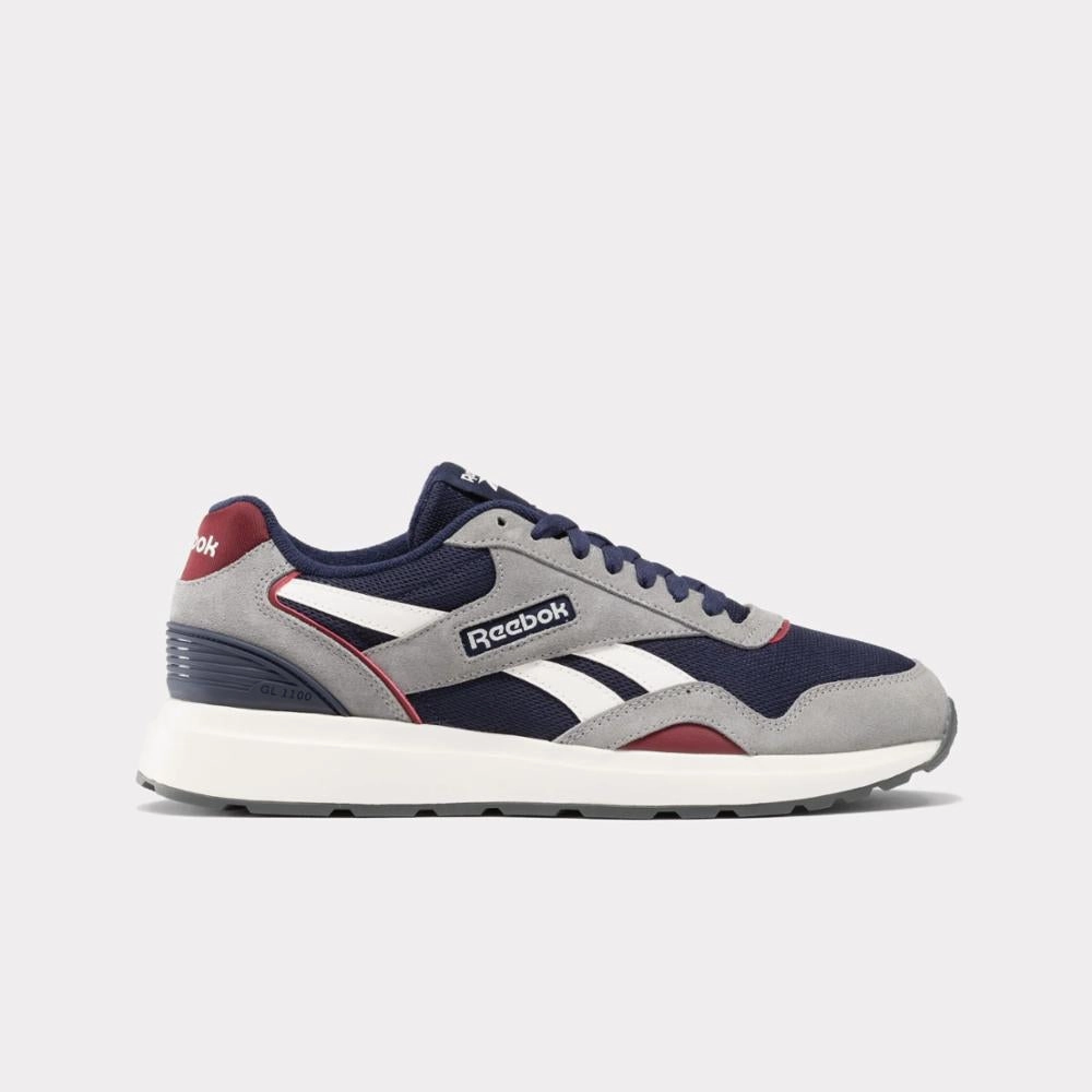 Supportive Fit Reebok Footwear Men Reebok GL1100 Shoes VECTORNAVY/GREY3/CLBURGUNDY