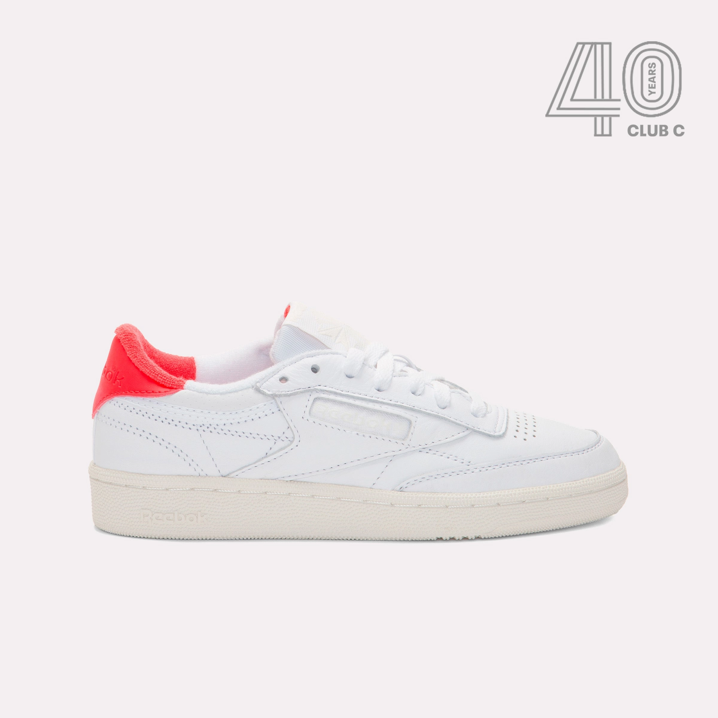 Reebok Footwear Women Club C 85 Vintage Shoes - 40th Anniversary WHITE/CHALK/ENERGYRED Pasture Hike