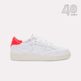 Reebok Footwear Women Club C 85 Vintage Shoes - 40th Anniversary WHITE/CHALK/ENERGYRED Pasture Hike