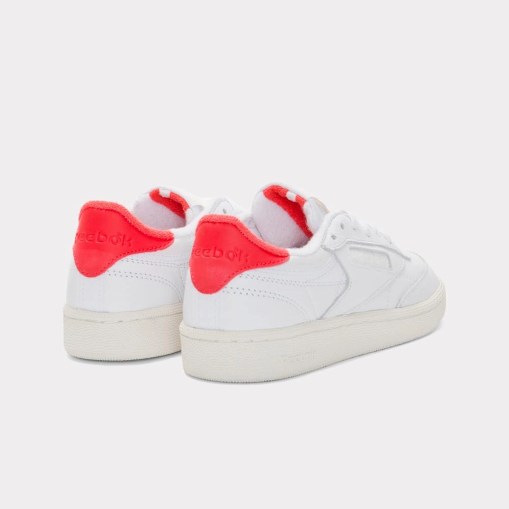 Reebok Footwear Women Club C 85 Vintage Shoes - 40th Anniversary WHITE/CHALK/ENERGYRED Travel Step-On Comfort