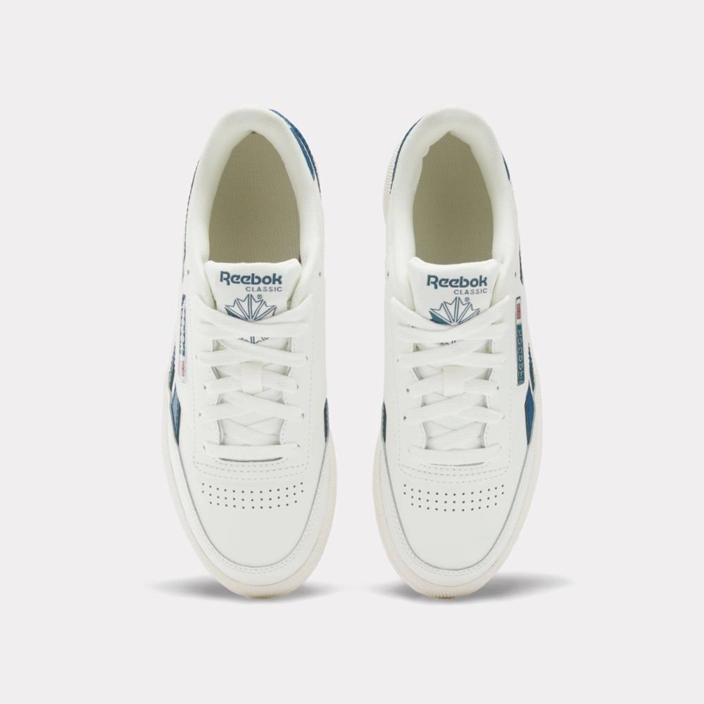 Reebok Footwear Women Club C Revenge Shoes CHALK/CHALK/ESCAPEBLUE Cozy Support