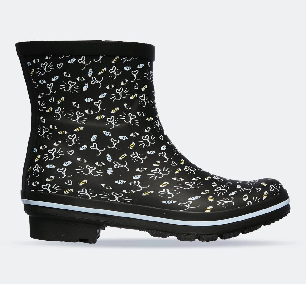 Reliable Performance Women's Wide Fit Skechers 113158 Bobs Rain Check Misty Eye Wellie Sneakers