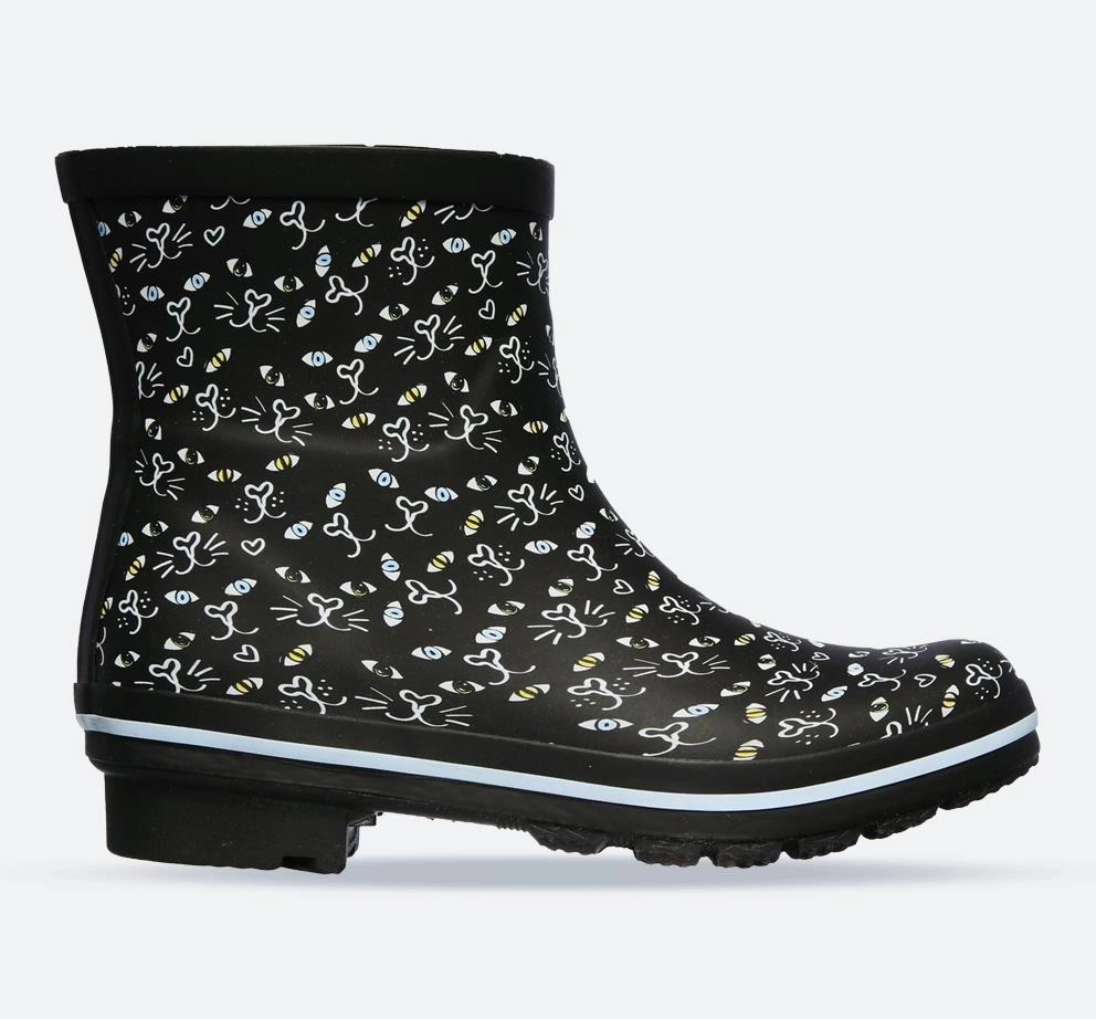 Reliable Performance Women's Wide Fit Skechers 113158 Bobs Rain Check Misty Eye Wellie Sneakers