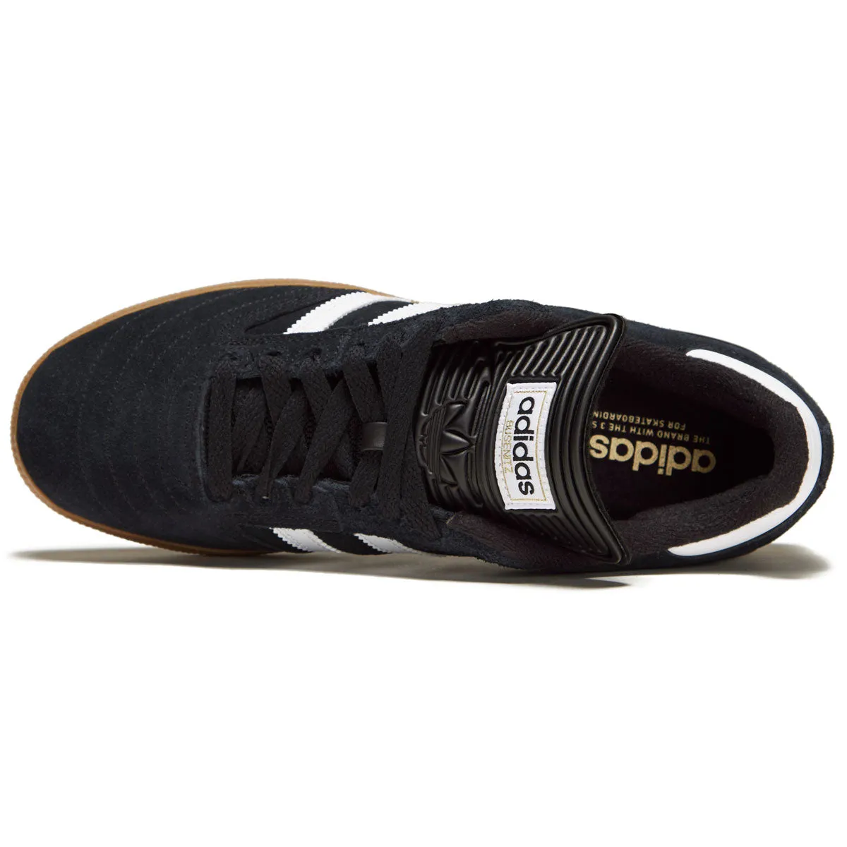 Rugged Sole Adidas Busenitz Shoes - Black/White/Gold Metallic
