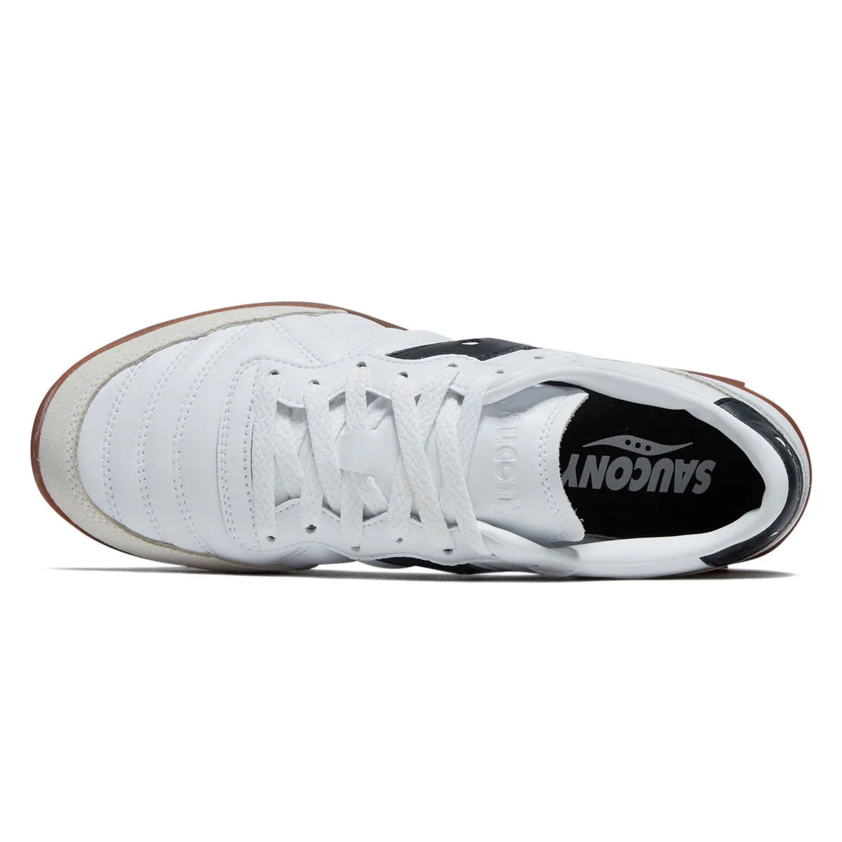 Saucony 586i Leather Shoes - White/Black Fit Ready