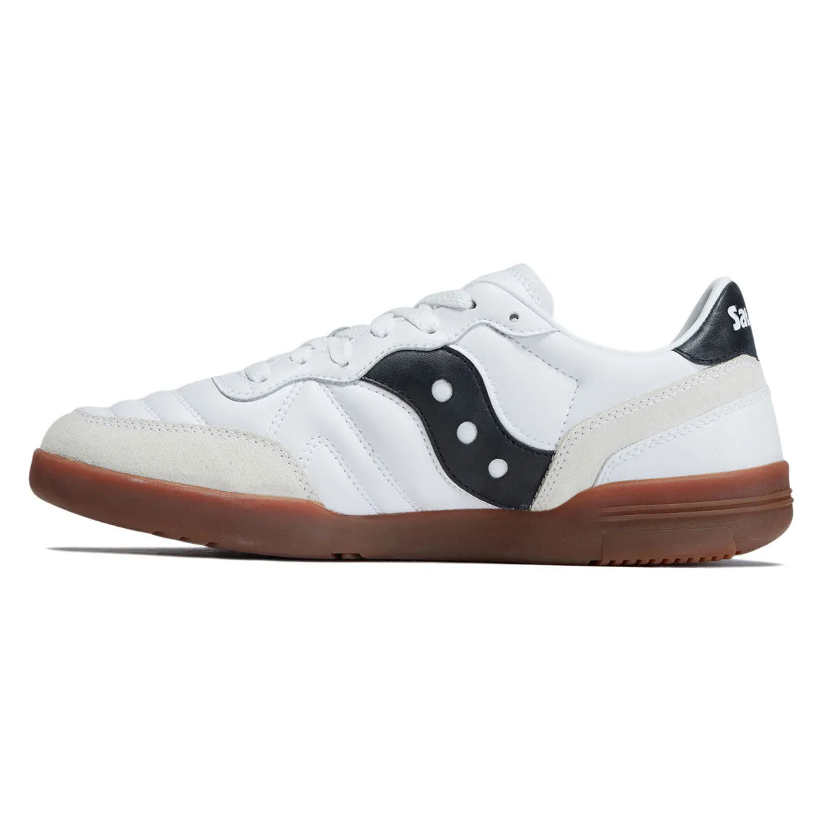 Saucony 586i Leather Shoes - White/Black Fit Ready