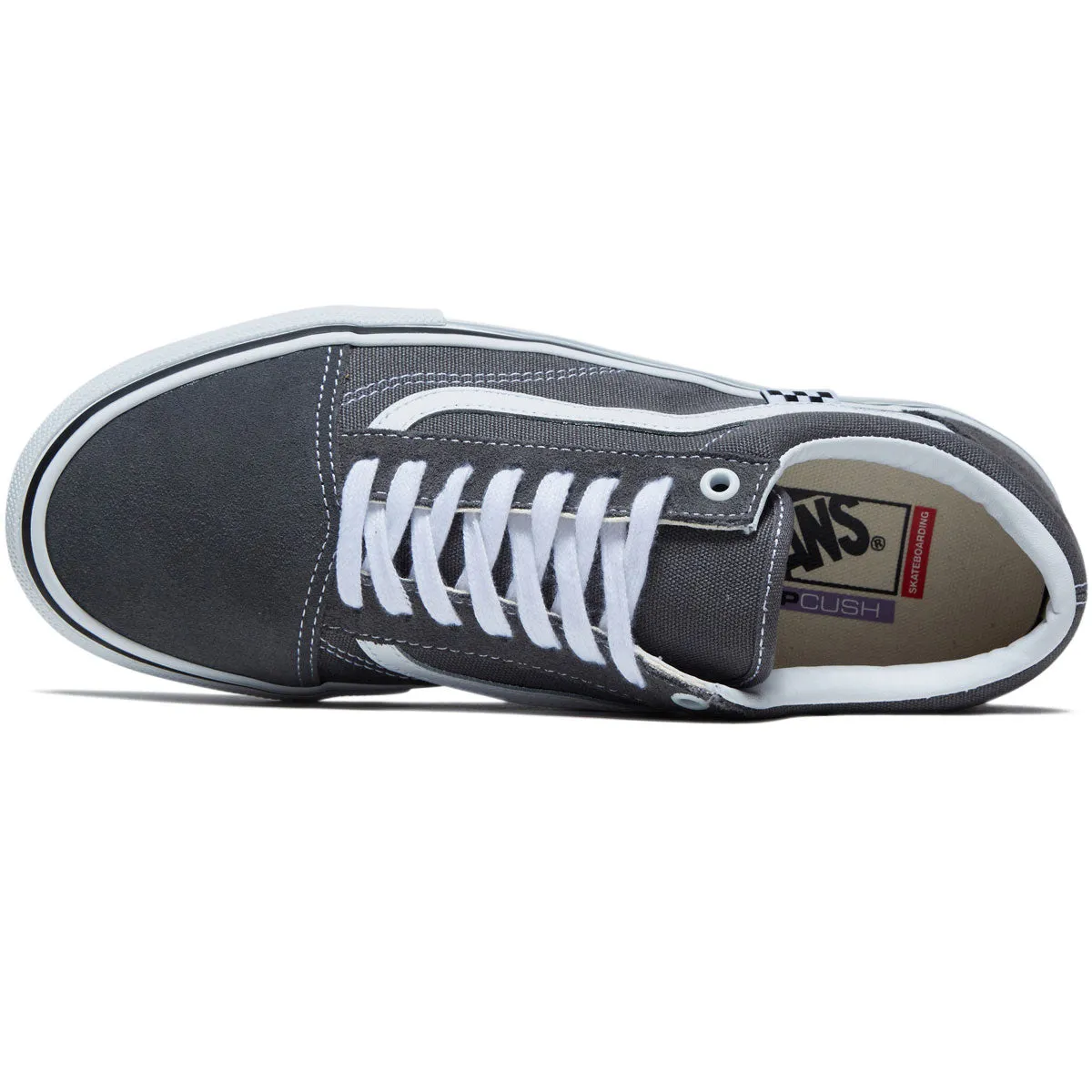 Shock Max Vans Skate Old Skool Shoes - Pewter/White