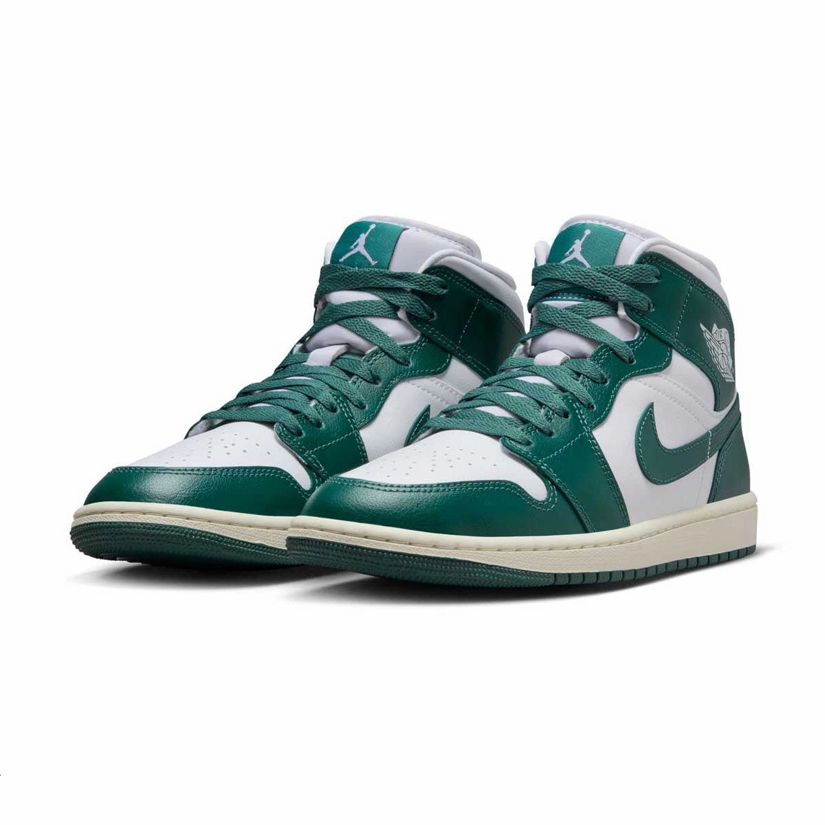 Sleek Silhouette Wmns Air Jordan 1 Mid 'Sail Oxidised Green'
