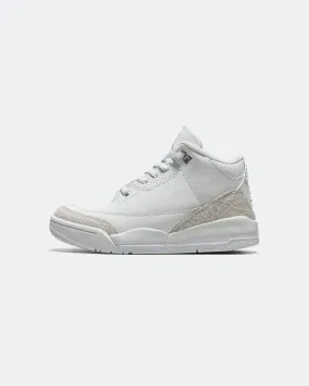 Unique grip Air Jordan 3 Retro PS - White/White-Metallic Silver