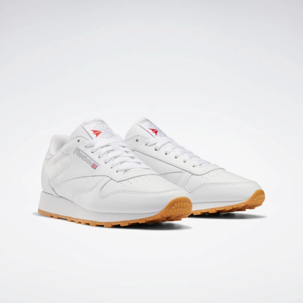 Soft Base Reebok Footwear Men Classic Leather Shoes FTWR WHT/PURE GRY 3/REEBOK RUB