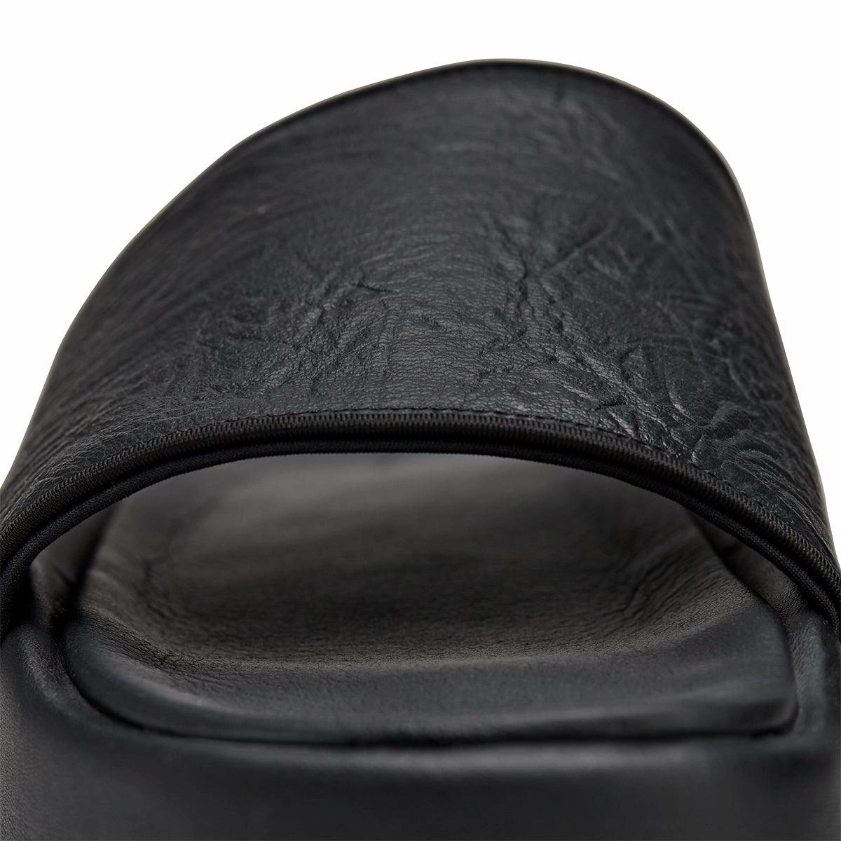 Soft Footbed Leather Slides 'Black'