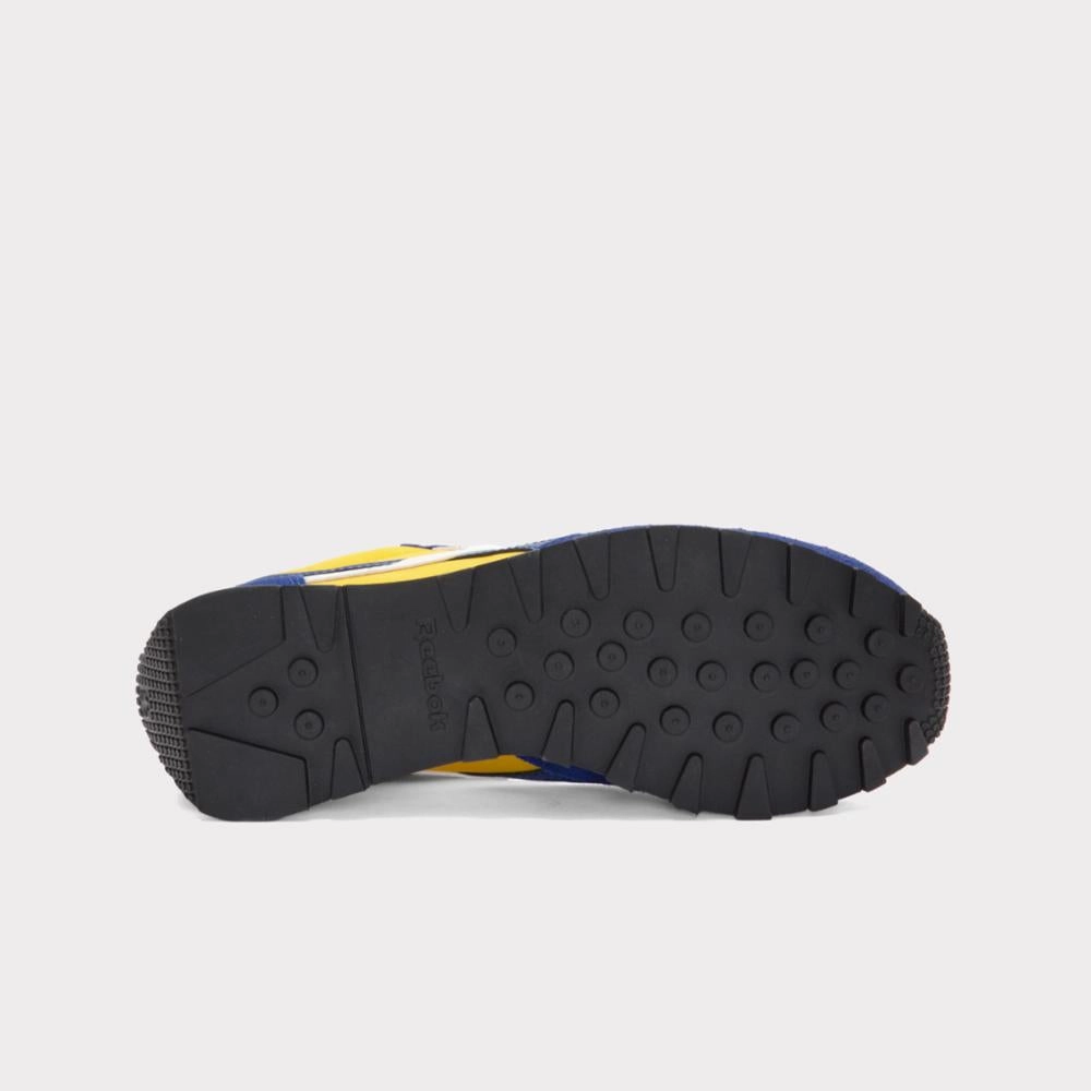 Soft Ride Reebok Footwear Men Aztec II Shoes COBALT/ALWAYS YELLOW/CHALK