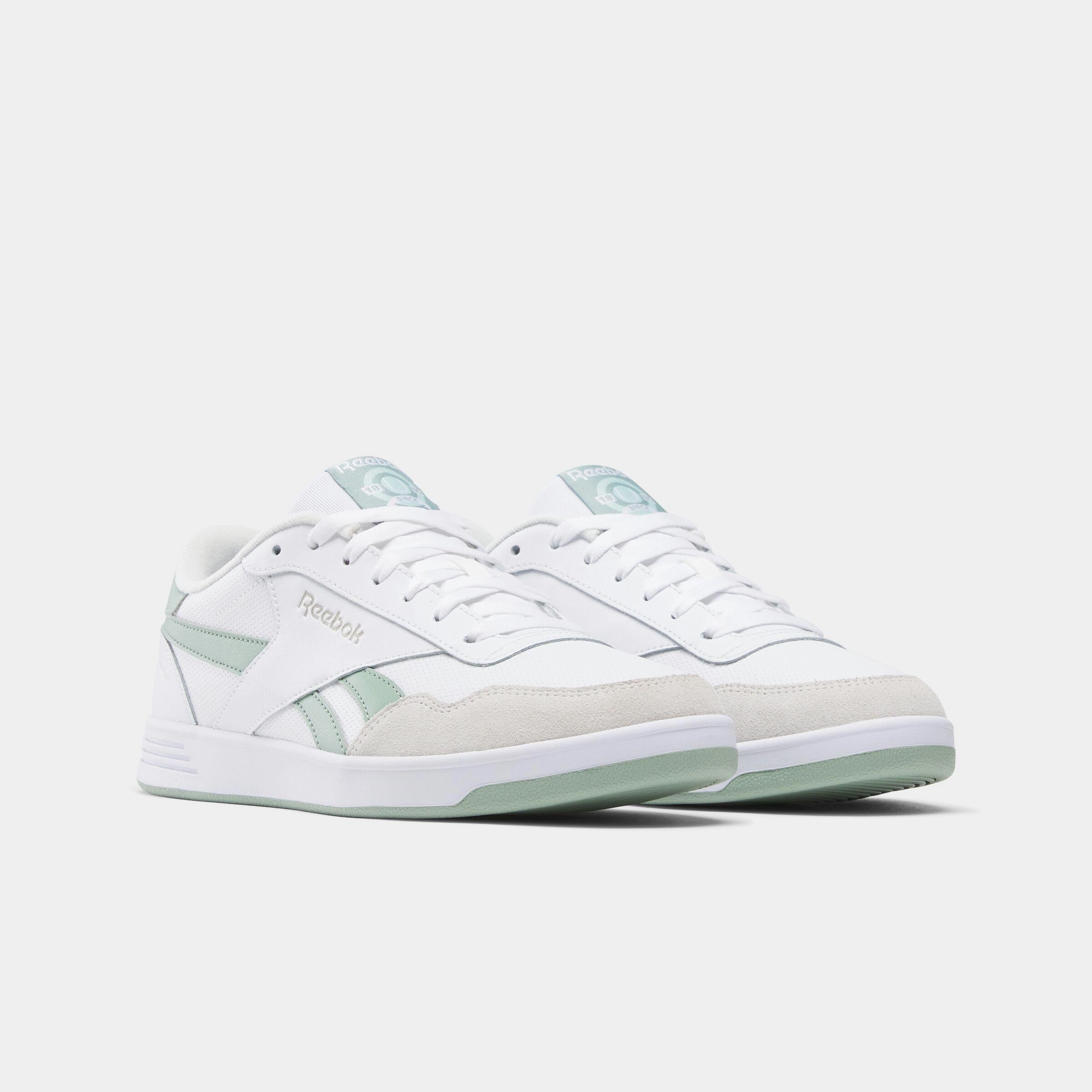 Soft Walk-Step Reebok Footwear Men Court Advance Shoes FTWRWHITE/HYBRIDGREEN/BARELYGR