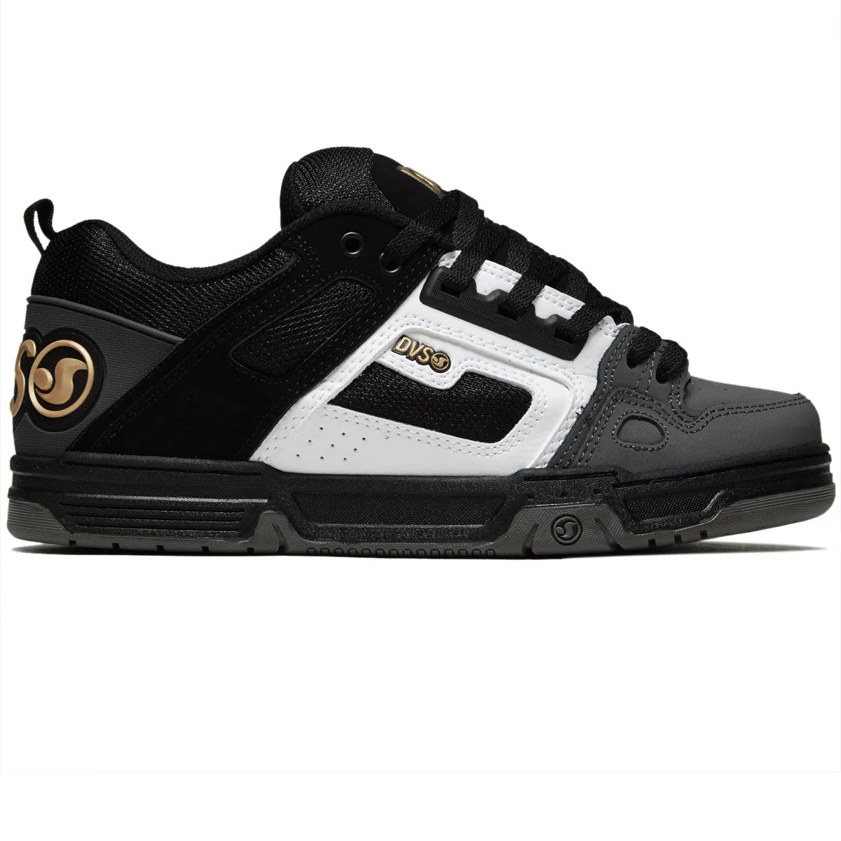 Slip On Glide Ride DVS Comanche Shoes - Black/White/Charcoal Nubuck