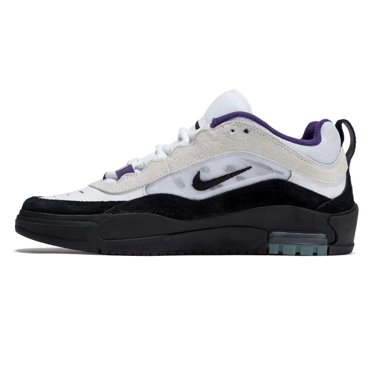 Street Grip Max Nike SB Air Max Ishod Shoes - White/Black/Court Purple/Black