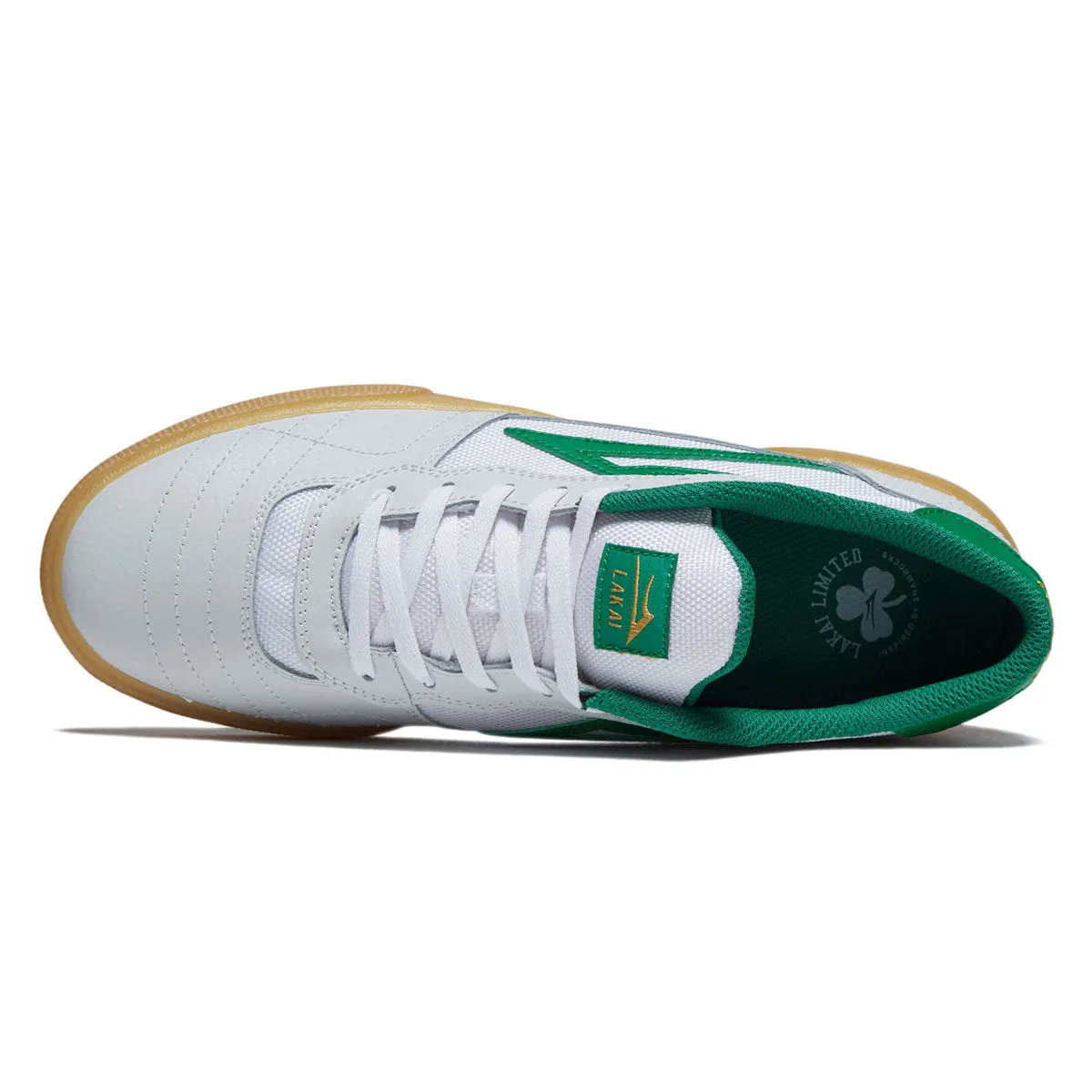 Street Power Pro Lakai Cambridge Shoes - White/Green Leather