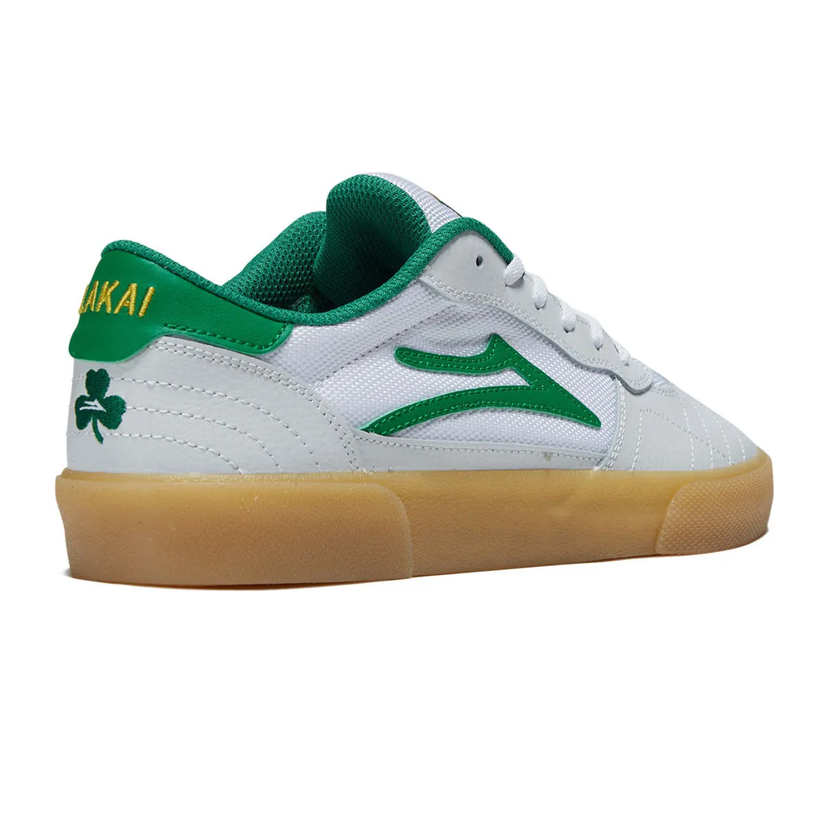 Street Power Pro Lakai Cambridge Shoes - White/Green Leather