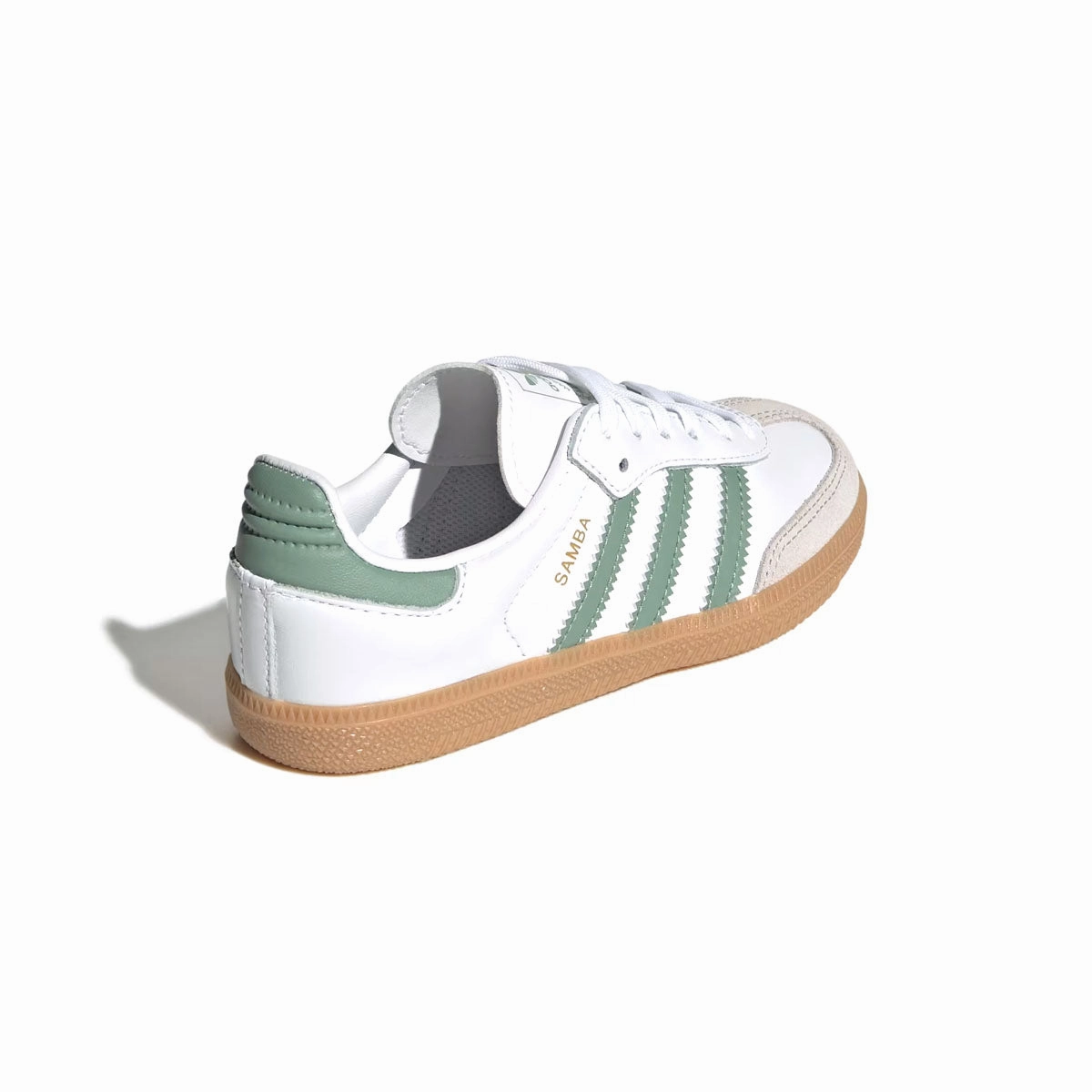 Supportive Step. Kids Samba OG 'Cloud White Silver Green'
