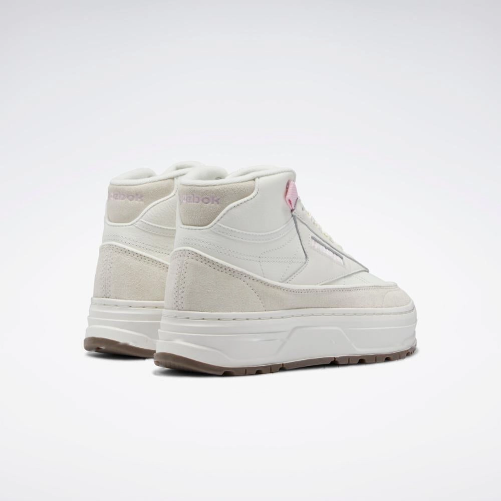 Travel Step-On Reebok Footwear Women Club C Geo Mid CHALK/PIXPNK/TAUPE