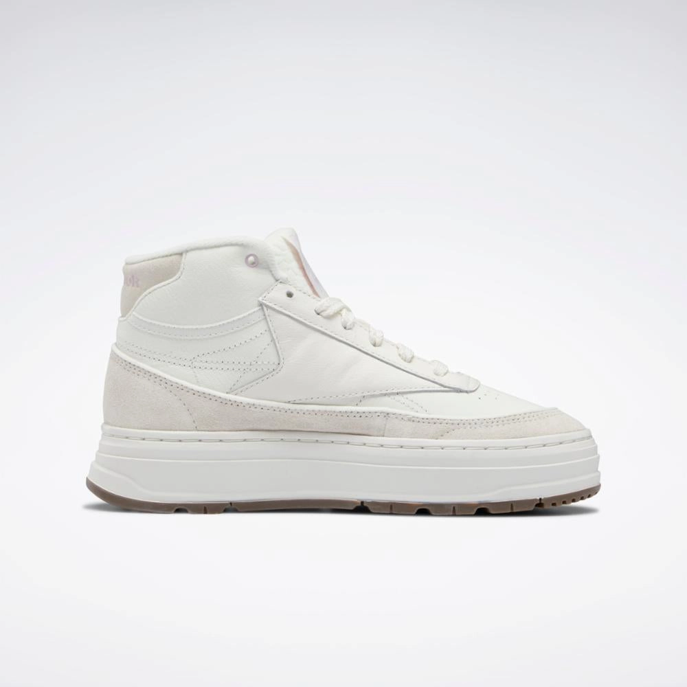 Travel Step-On Reebok Footwear Women Club C Geo Mid CHALK/PIXPNK/TAUPE