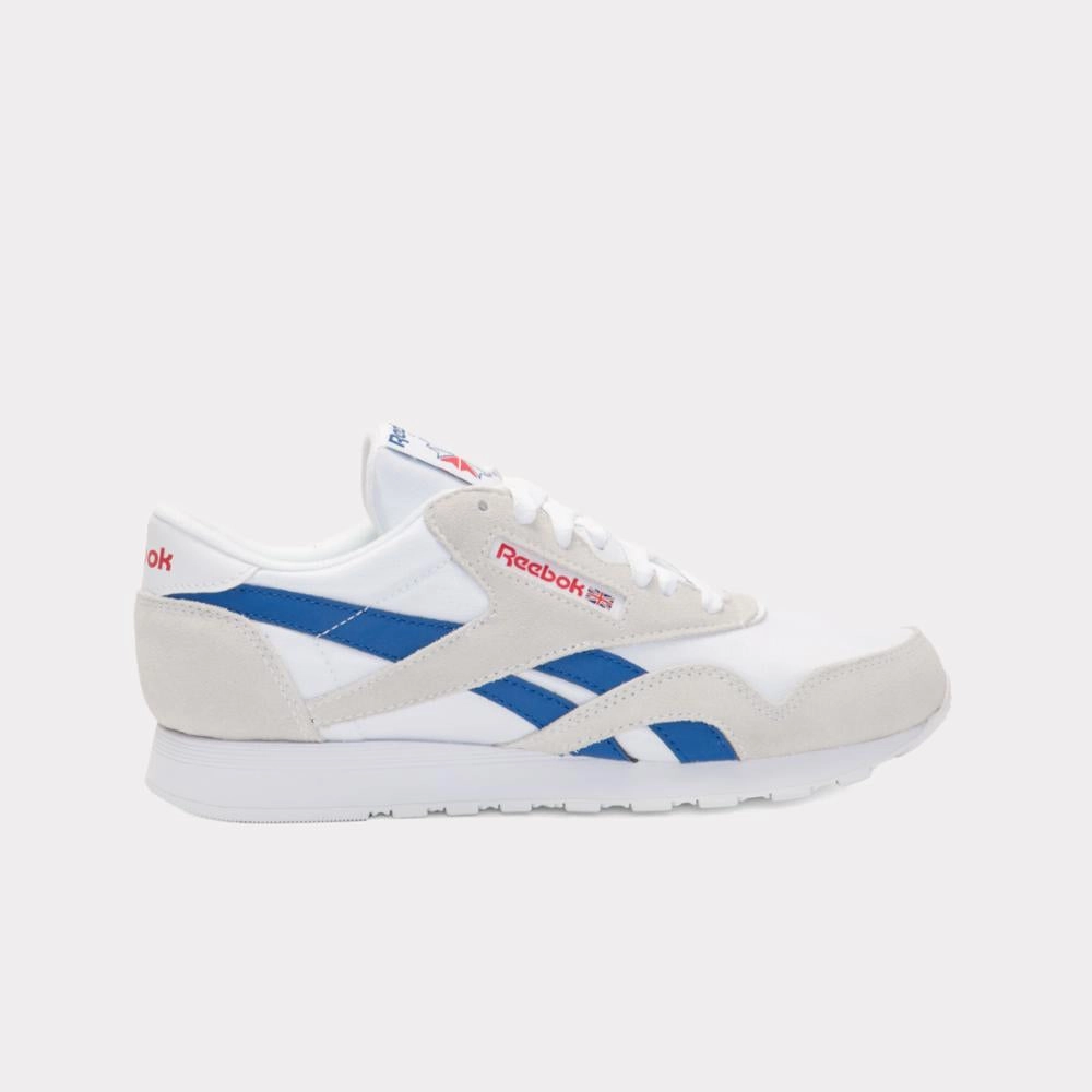 Reebok Footwear Men Classic Nylon Shoes WHITE/VECTOR BLUE/VECTOR RED Trend Move