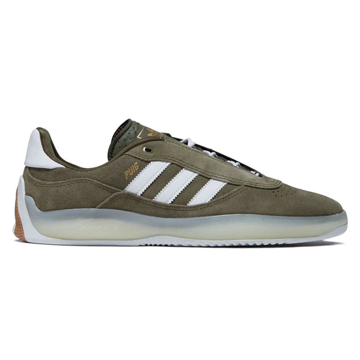 Adidas Puig Shoes - Olive Strata/Ftwr White/Gold Metallic Plush Style City Wear