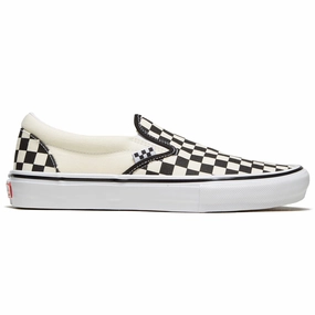Vans Skate Slip-on Shoes - Checkerboard Black/Off White Travel Comfort Step