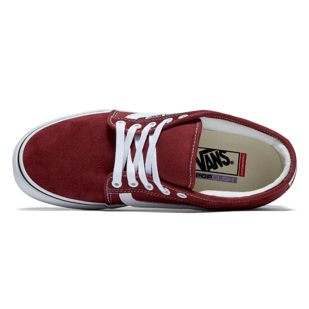 Vans Skate Chukka Low Sidestripe Shoes - Burgundy/White Impact Guard