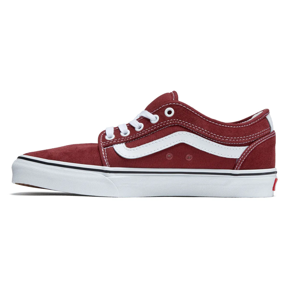 Vans Skate Chukka Low Sidestripe Shoes - Burgundy/White Impact Guard