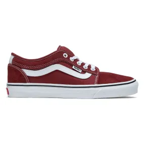 Performance Flex Easy Fit Vans Skate Chukka Low Sidestripe Shoes - Burgundy/White