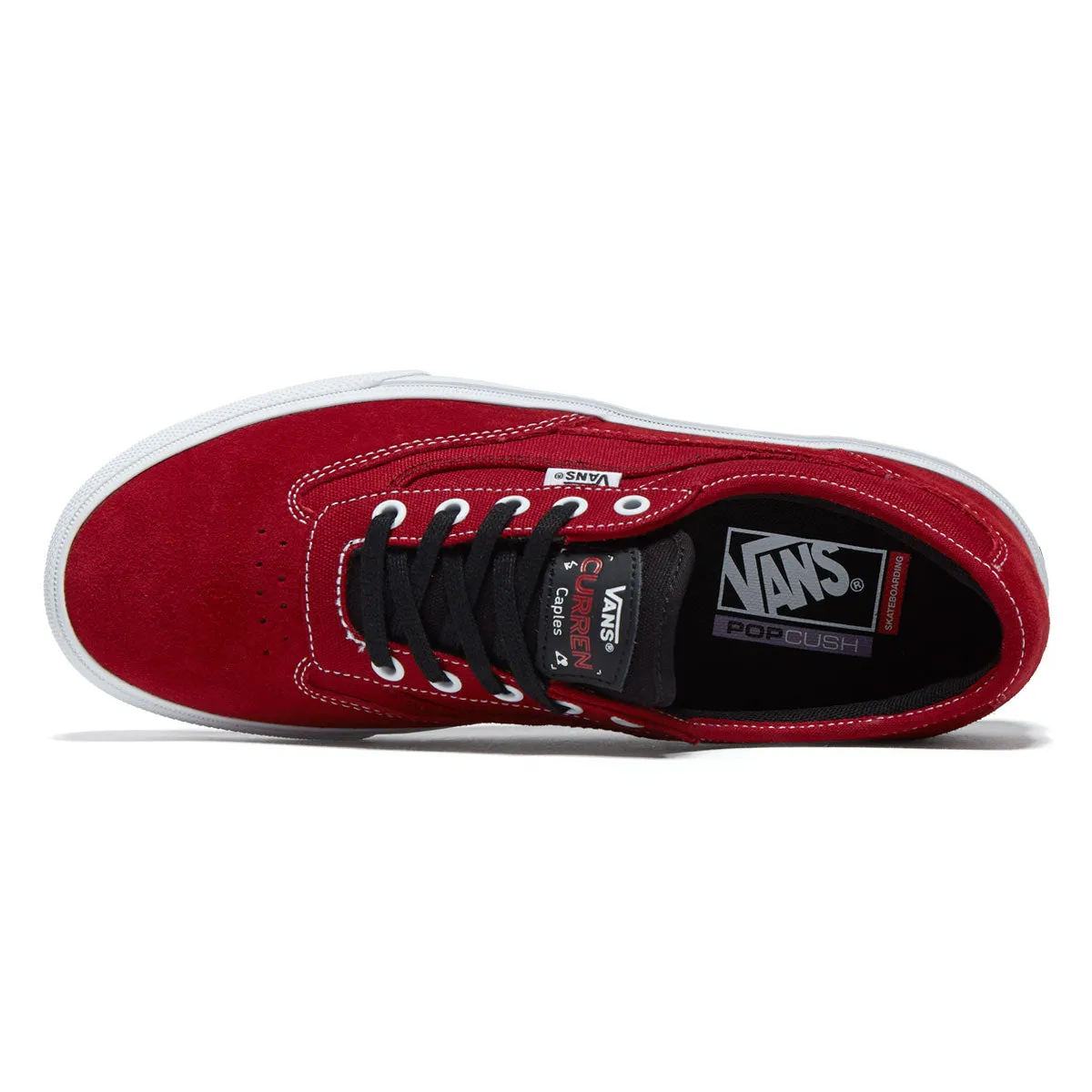 Vans Skate Curren Caples Shoes - Red/White Heel Grip