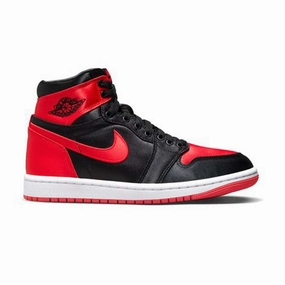 Wmns Air Jordan 1 High OG 'Satin Bred' Casual Footwear