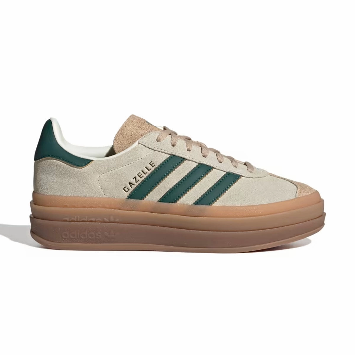 Wmns Gazelle Bold 'Cream White Collegiate Green' Mark Step Shady Run