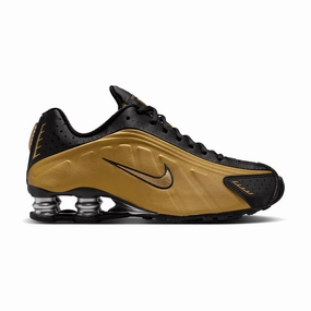 Wmns Shox R4 'Black Metallic Gold' Exclusive chic