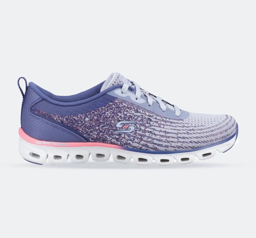 Women's Wide Fit Skechers 104325 Glide-Step Head Start Sneakers Active Wear