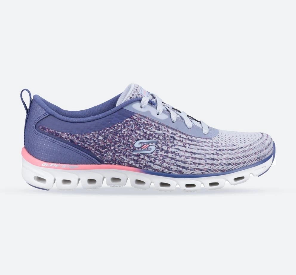 Women's Wide Fit Skechers 104325 Glide-Step Head Start Sneakers Active Wear