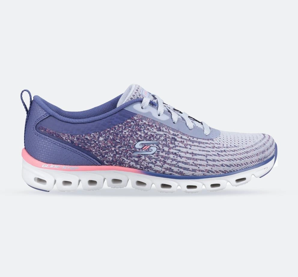 Women's Wide Fit Skechers 104325 Glide-Step Head Start Sneakers Active Wear