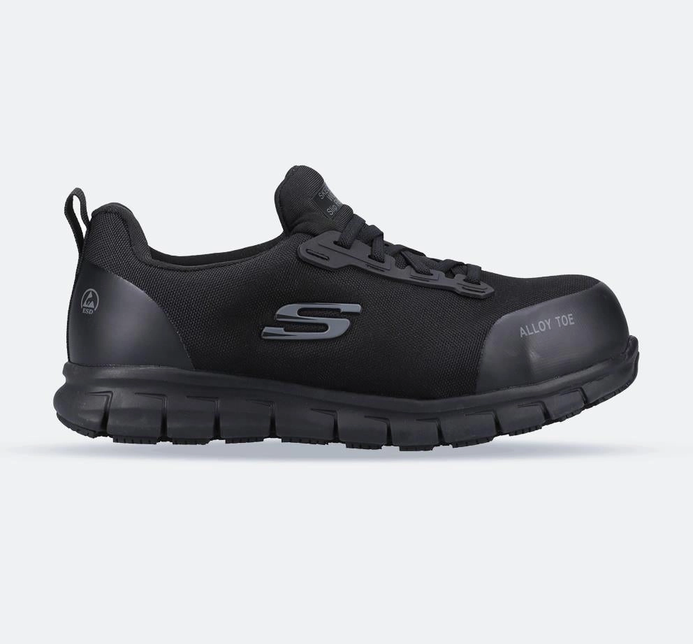 Women's Wide Fit Skechers 108041EC Sure Track Jixie Safety Sneakers All-weather breathability