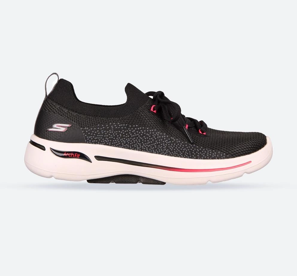 Women's Wide Fit Skechers 124863 Go Walk Arch Fit Clancy Sneakers Road Tested