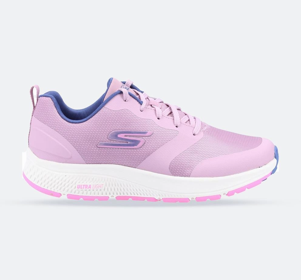 Women's Wide Fit Skechers 128275 GO RUN Consistent Lunar Night Sneakers - Mauve Durable Support