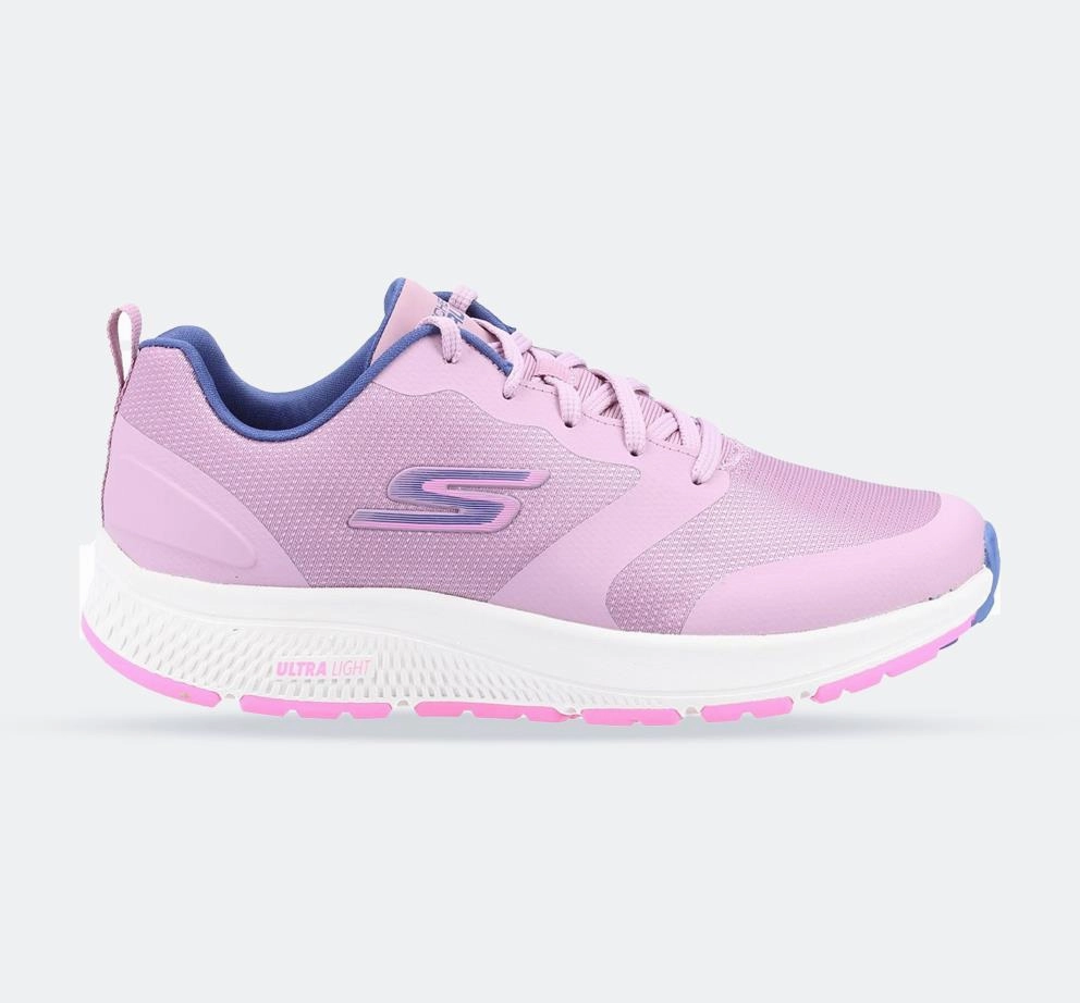 Women's Wide Fit Skechers 128275 GO RUN Consistent Lunar Night Sneakers - Mauve Durable Support
