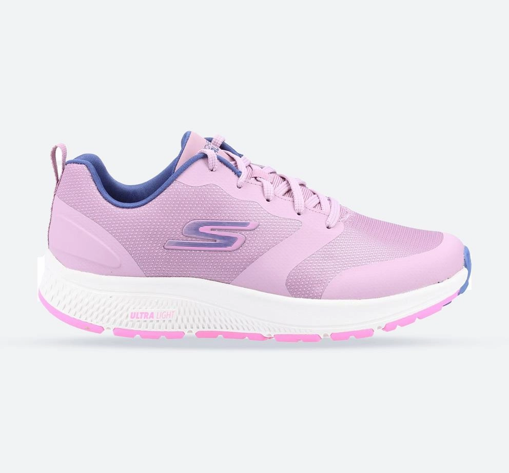 Women's Wide Fit Skechers 128275 GO RUN Consistent Lunar Night Sneakers - Mauve Durable Support