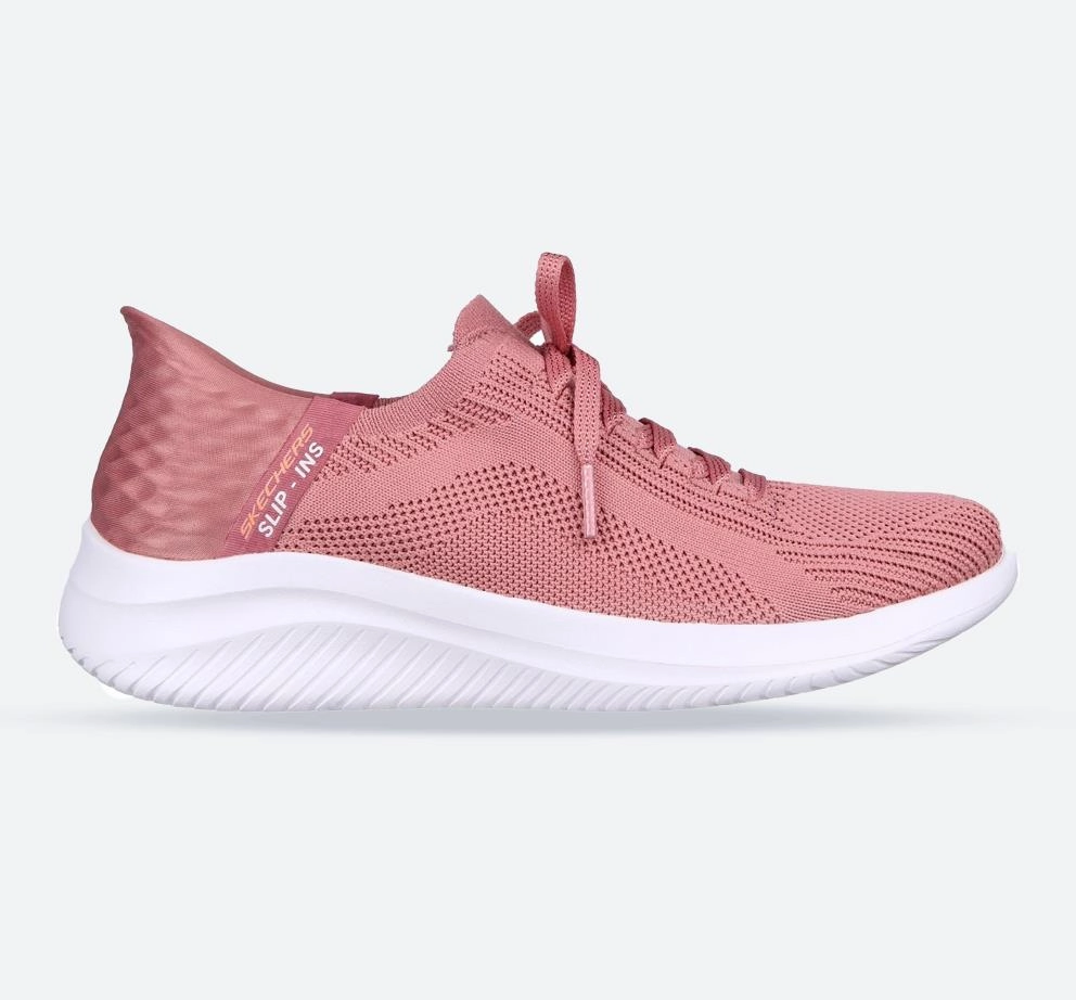 Women's Wide Fit Skechers 149710 Slip-ins Ultra Flex 3.0 Brilliant Path Sneakers - Mauve Premium materials