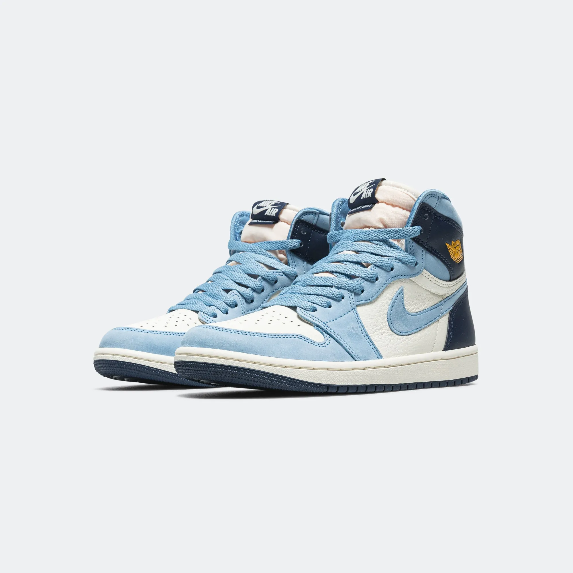 Womens Air Jordan 1 Retro High OG - University Blue/University Gold-Sail Step Secure