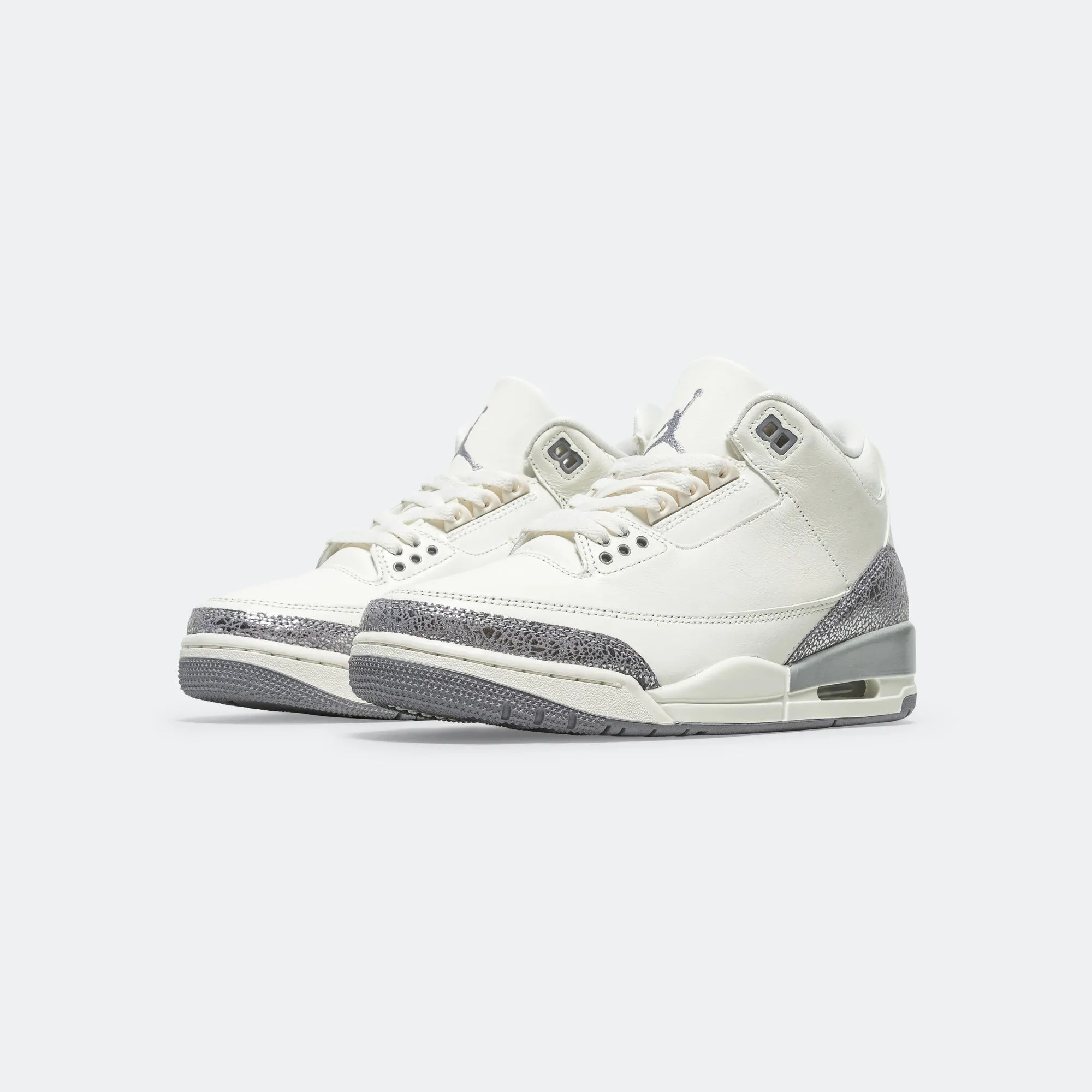 Womens Air Jordan 3 - Sail/Cement Grey-Metallic Silver Unstoppable